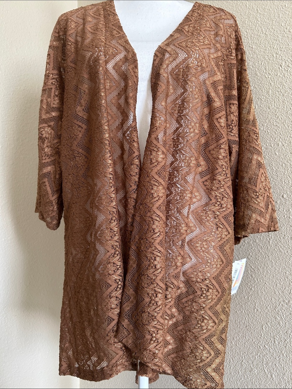 Brown Lace Open Cardigan/Kimono
